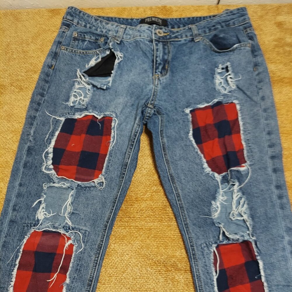 USED Flamingals Bootcut Wide Leg Jeans Denim Pants size 13/14